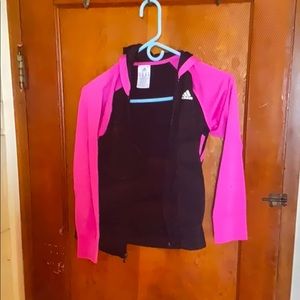 Girls Medium Adidas Black and Pink Jacket